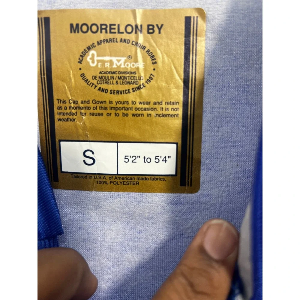 Moorelon by E.R. Moore Graduation Gown Royal Blue Academic Robe Size S 5'2